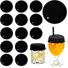 Liyquint 15Pcs Scrunchie Drink Cover,Reusable Elastic Polyester Drink Covers with Straw Holes for Alcohol Safety Protection, Fits Most Cups at Bar & Club Nights for Women.