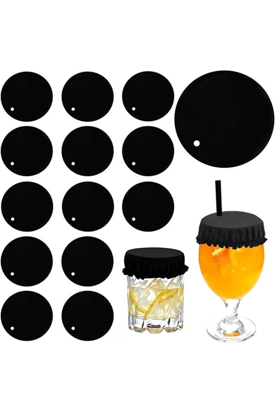 15Pcs Scrunchie Drink Cover,Reusable Elastic Polyester Drink Covers with Straw Holes for Alcohol Safety Protection, Fits Most Cups at Bar & Club Nights for Women.