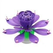 Liyucwill Birthday Cake Flower Candles with Happy Birthday Music Rotating Setup