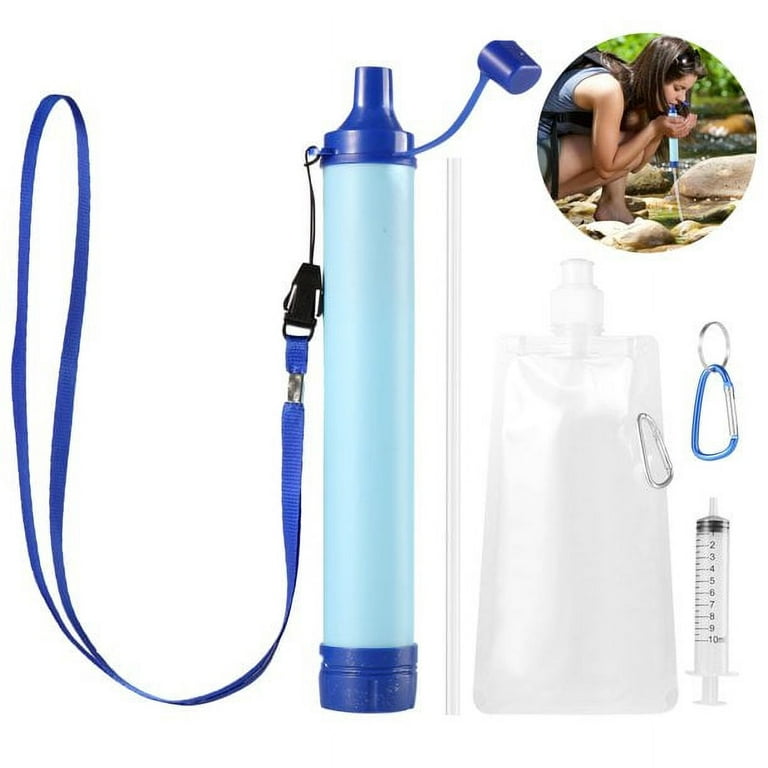 Small Collapsible Water Bottle With Carbon Filter For Hiking Camping
