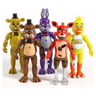 6pcs/set FNAF Midnight Toy Bear Nightmare Game Fazbear Foxy Chica Puppet  Figurine Anime Doll Action Figure Model Collection