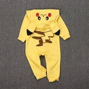 Liyucwill Infant Baby Boy Girl Halloween Pokemon Pikachu Cosplay Costume Hooded Jumpsuit Rompers Outfit