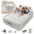 thumbnail image 1 of Liyufly 19"Queen Air Mattress with Headboard & Pump, Inflatable Portable Comfort Airbed for Travel Home,661lb Max,Gray, 1 of 10