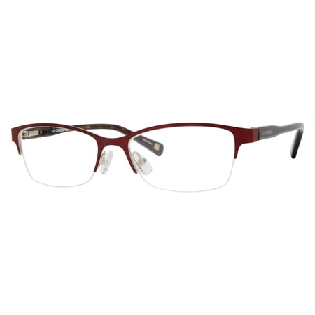 Liz Claiborne 456 Semi-Rimless Rectangular Opal Burgundy Eyeglasses