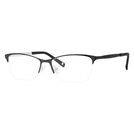 Liz Claiborne 654 Semi-Rimless Cat Eye/Butterfly Black Palladium Eyeglasses