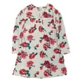 thumbnail image 1 of Liz Claiborne Womens Ivory Pink Floral Rose Flannel Nightgown Night Gown Small, 1 of 2
