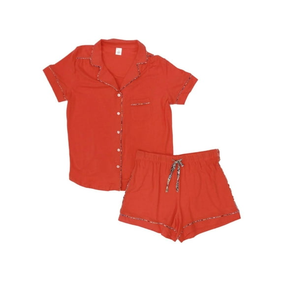 Liz Claiborne Womens Lightweight Peach Orange Pajamas Shorts Sleep Set M