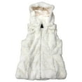 thumbnail image 1 of Liz Claiborne Womens Plush Quilted Ivory Hoodie Vest with Removable Hood X-Large, 1 of 2