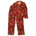 thumbnail image 1 of Liz Claiborne Womens Red Paisley Flannel Pajamas Button Front Sleep Set X-Small, 1 of 2