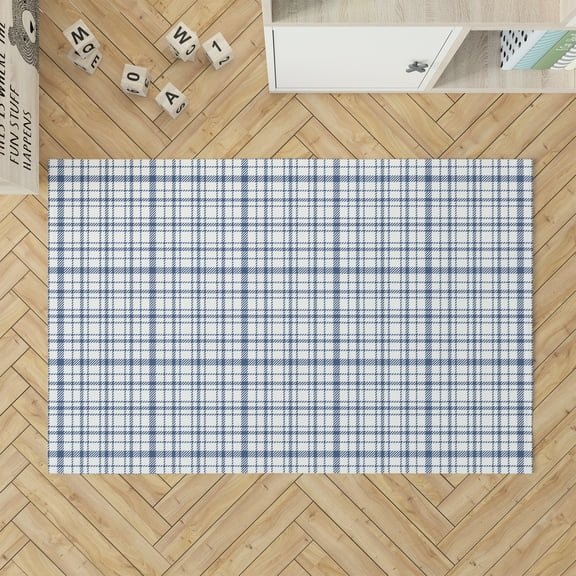 Liz Plaid Navy Kids Play Mat