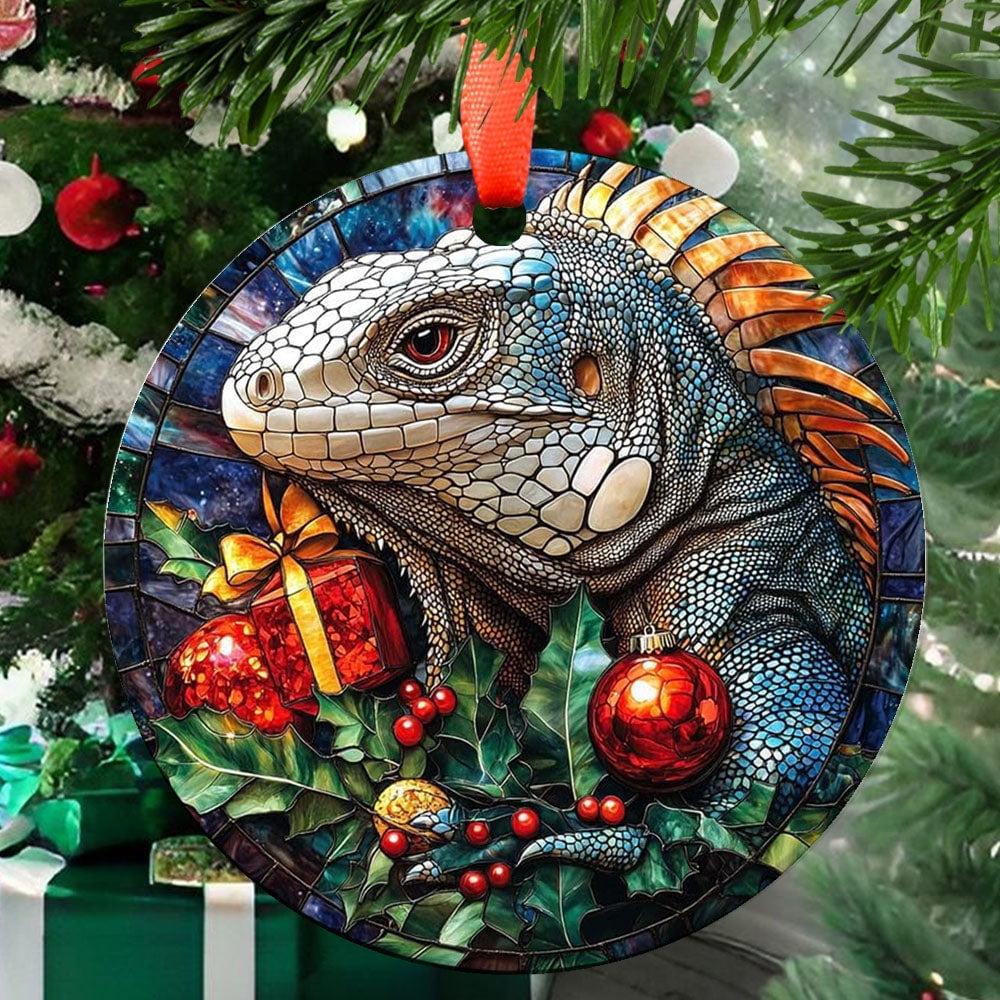 Lizard 7 Ceramic/Acrylic Christmas Ornament, Sweet Love Celebration ...