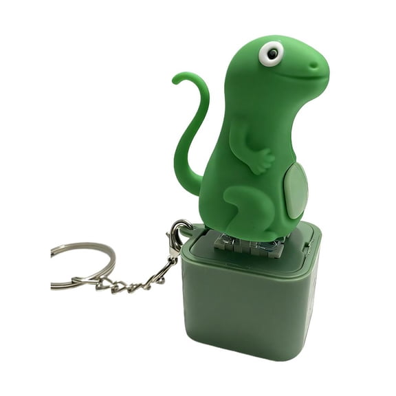 Lizard Button Keychain Sound Fidget Toy, Fun Keychain with Light Stress Relief