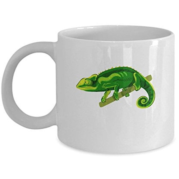 Lizard 11 oz Coffee Mug - Chameleon White Ceramic Gift