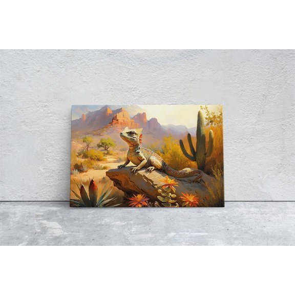 Lizard Desert Iguana Reptile Desert Southwestern Desert Portrait Decor Unframed Paper Print