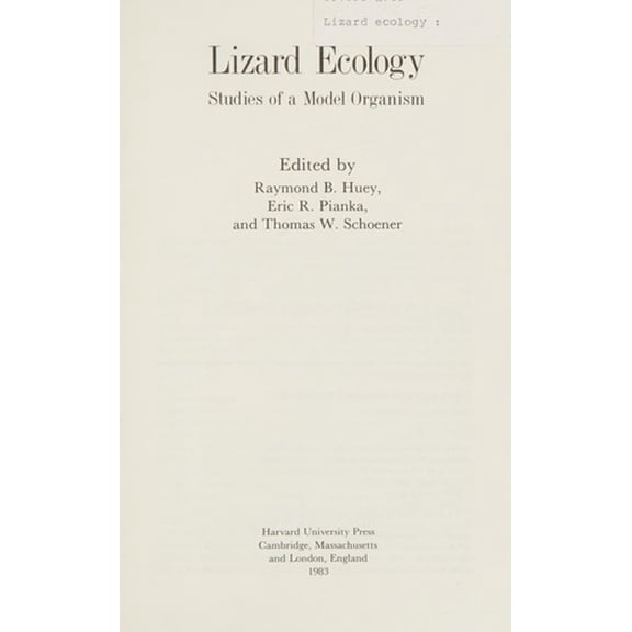 Pre-Owned Lizard Ecology: Studies of a Model Organism (Hardcover) 0674536738 9780674536739