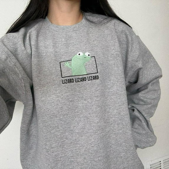 Lizard Embroidered Sweatshirt Unisex