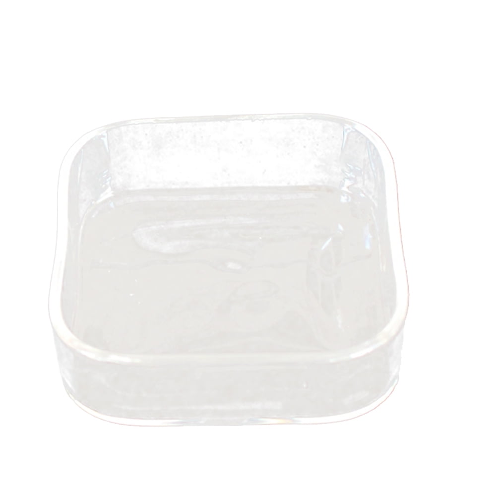 Lizard Feeder Bowl Glass Pet Small Animal Tortoise Reptile Food Reptiles Crystal Shrimp Crawl Round