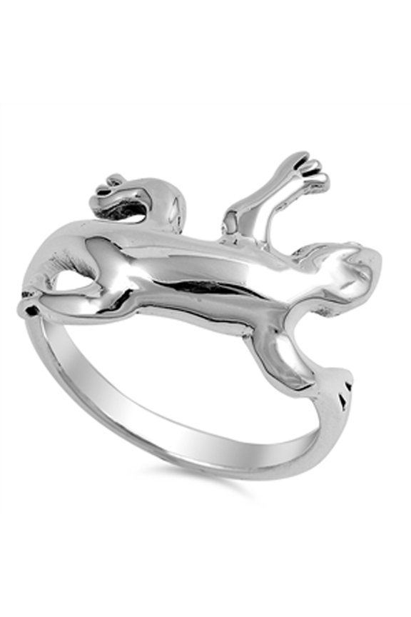 Lizard Gecko Animal Fun Friendship Ring .925 Sterling Silver Band Jewelry Female Male Unisex Size 5