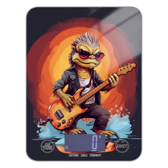 Lizard Guitar Food Scale Digital Kitchen Scale Waterproof Tempered Glass Tare Function 11 lb for Baking Cooking Meal Prep