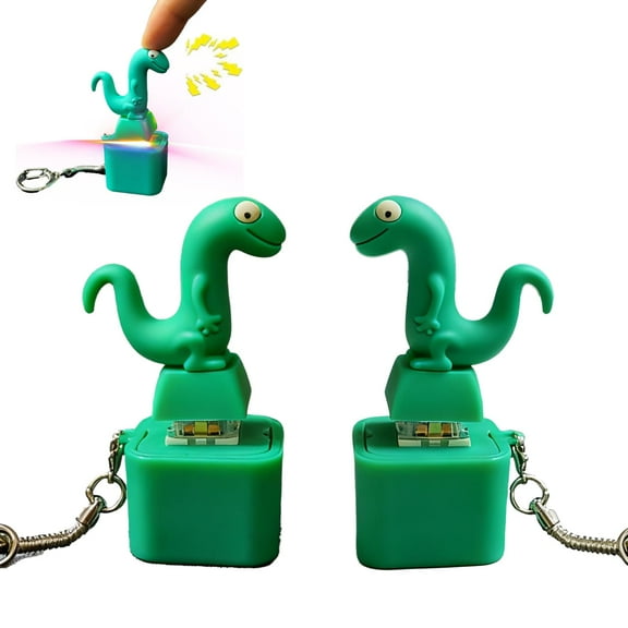 Lizard Keychain Button Sound Fidget Toy (2-Pack) - Rechargeable Anxiety Relief Keychain with Clicker Sound & Light, Fun Lizard Button Keychain for Adults & Kids