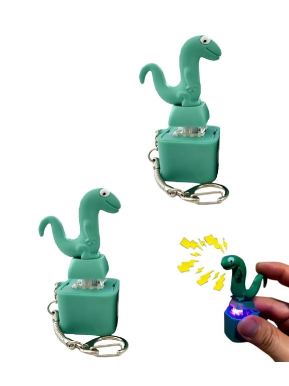 Lizard Keychain – Rechargeable Light & Sound Push Button Keychain for Adults (2 Pack)