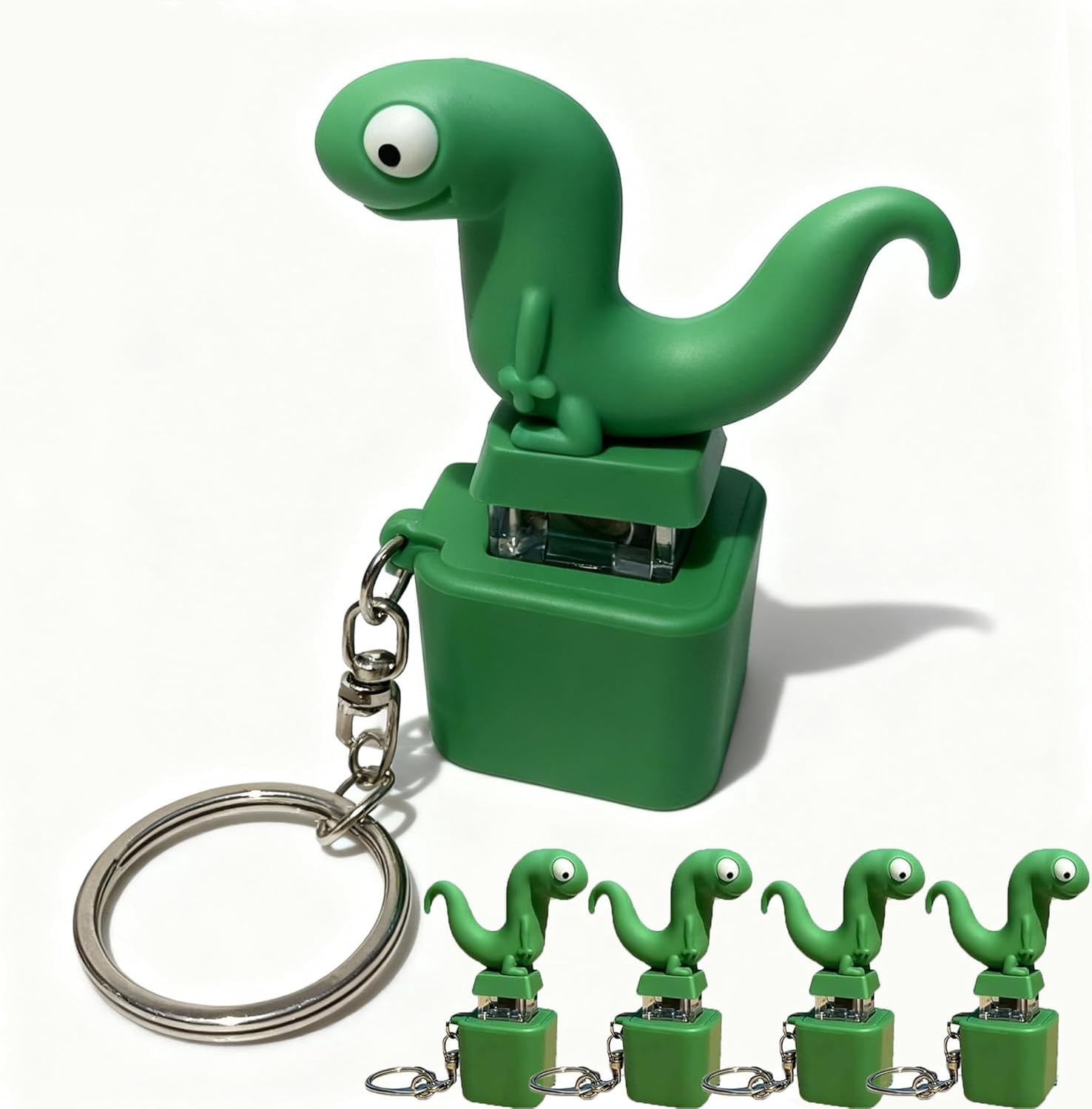 Lizard Keychain Sound, Fun Rechargeable Lizard Button Keychain with Colorful Lights, Interactive Anxiety Relief Toy Stress Reliever for Adults Office Desk Accessory