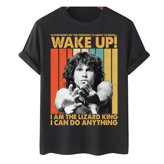 Lizard King Retro Jim Morrison Inspired Vintage Rock Art Unisex T-Shirt, up to size 5XL