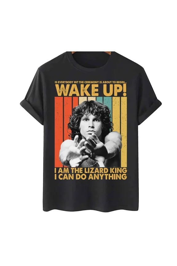 Lizard King Retro Jim Morrison Inspired Vintage Rock Art Unisex T-Shirt, up to size 5XL