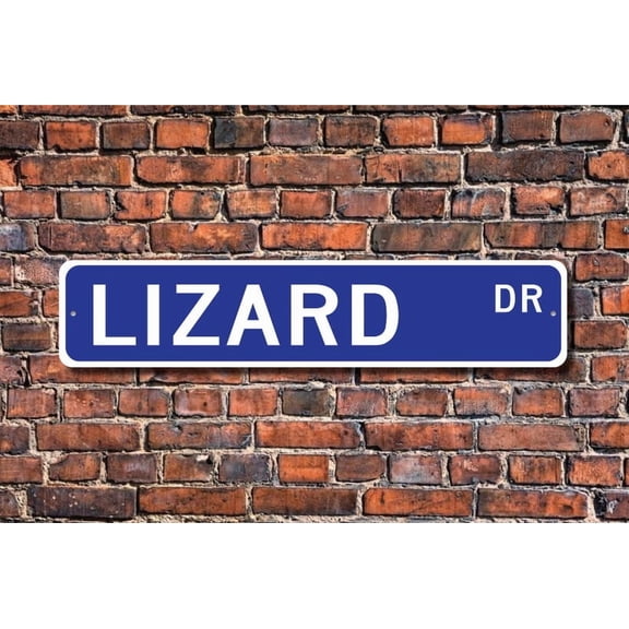Lizard Lizard Gift Lizard Sign Lizard decor Lizard lover squamate reptiles lizard expert Metal Aluminum Sign - Size: 16 x 4 Inches