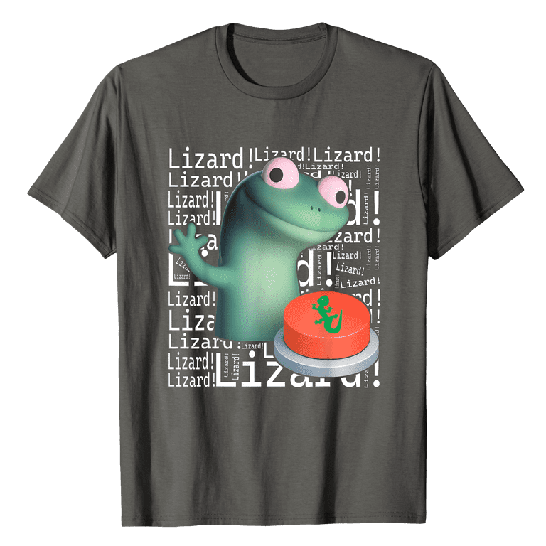 Lizard Lizard Lizard Button Meme T-Shirt, Weirdcore Lizard