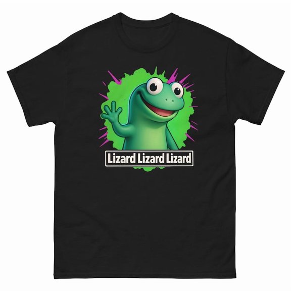 Lizard Lizard Lizard Meme Shirt,Meme Lizard Shirt, Lizard Button Meme Shirt,Black Color,Size 3XL