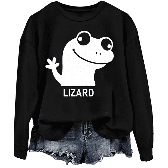Lizard Meme Sweatshirt Funny Frog T-Shirt Lizard Meme Shirt Long Sleeve
