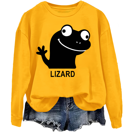 Lizard Meme Sweatshirt Funny Frog T-Shirt Lizard Meme Shirt Long Sleeve
