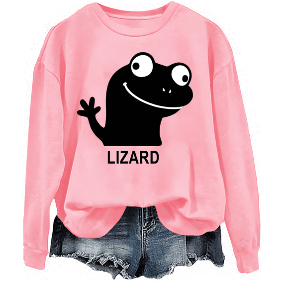 Lizard Meme Sweatshirt Funny Frog T-Shirt Lizard Meme Shirt Long Sleeve