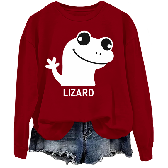 Lizard Meme Sweatshirt Funny Frog T-Shirt Lizard Meme Shirt Long Sleeve