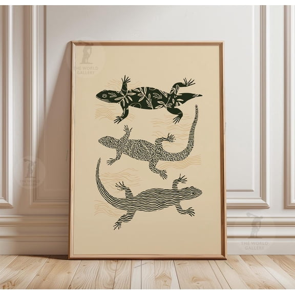 Lizard Minimal Reptile Animal Poster Unframed Paper Print