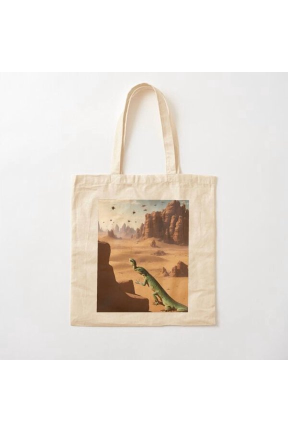 Lizard Nomad Caravan Canvas Tote Bags, Reusable Shopping Bag