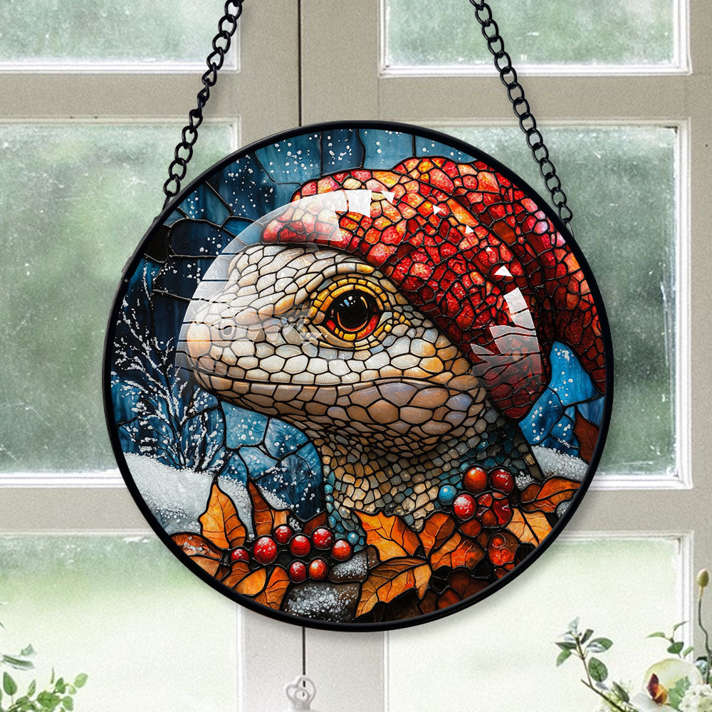 Lizard Window Lizard Ornament Christmas 2025, Lizard Stained Glass Window Panel ...