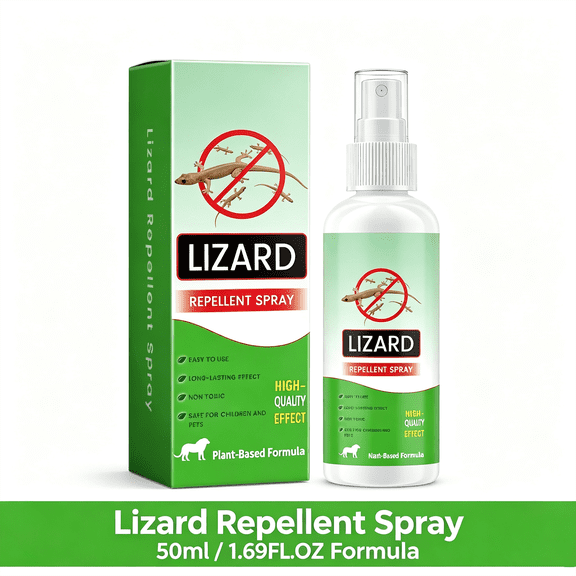 Lizard Repellent Spray (50ml), Gecko & Lizard Deterrent for Walls, Windows & Furniture, Portable Trigger Spray for Indoor & Outdoor Use, 1 Pack