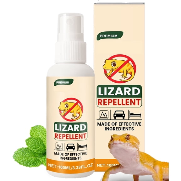 100ml Natural Lizard Deterrent Spray, Non-Toxic Safe Formula Suitable for Home, Office, Hotel & Car, Works Both Indoors and Outdoors