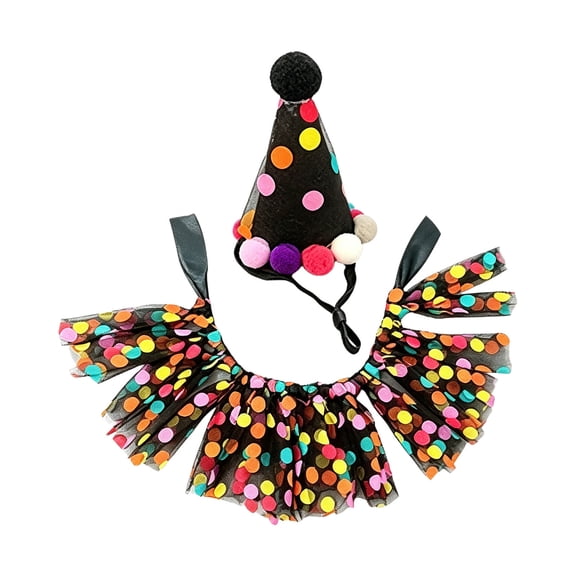 Lizard Reptile Party Clothing Outfit for Small Pets – Hat and Skirt 2Pcs Set, Cute Festival Dress Up, Black