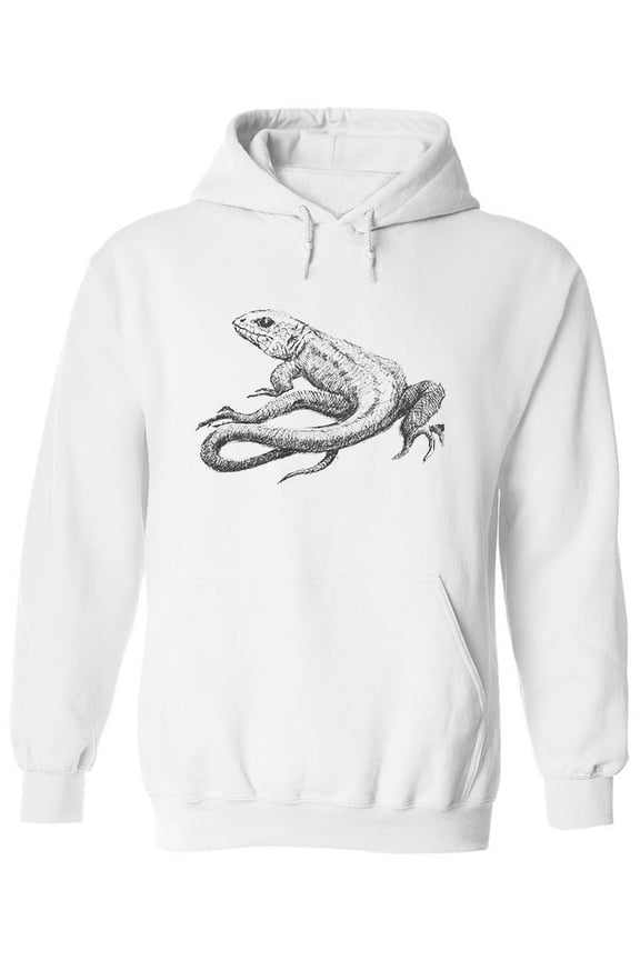 Lizard Sketch Hoodie Men -Image by Shutterstock, Male Small