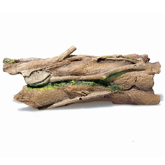 Lizard Snake or Reptile Hide, Large Hollow Log Snake Hideout for Ball Bearded Dragon and Gecko Eco-Friendly Resin Tank Accessory with Basking Platform