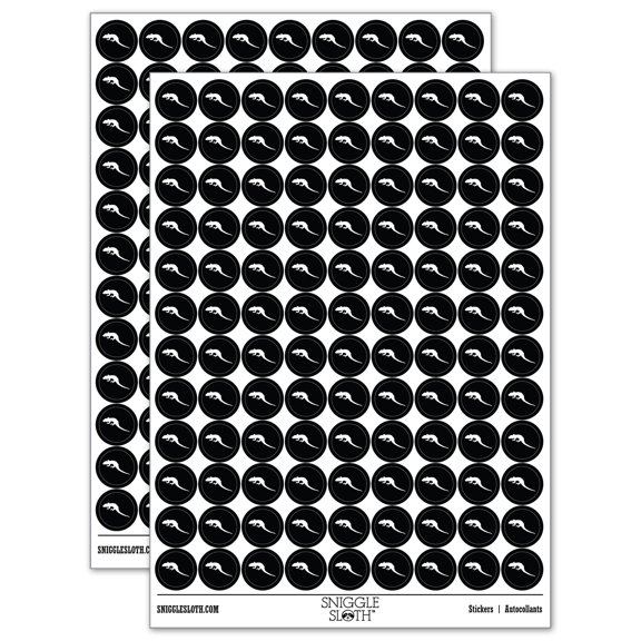 Lizard Solid 200+ Round Stickers - Black - Matte Finish - 0.50" Size