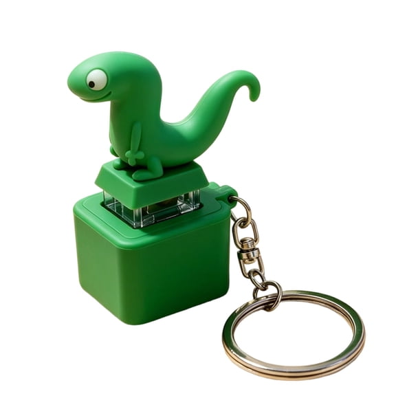 Lizard Sound Button Keychain 1PC Rechargeable Funny Animal Clicker with Lights Portable Stress Relief Fidget Toy Keychain