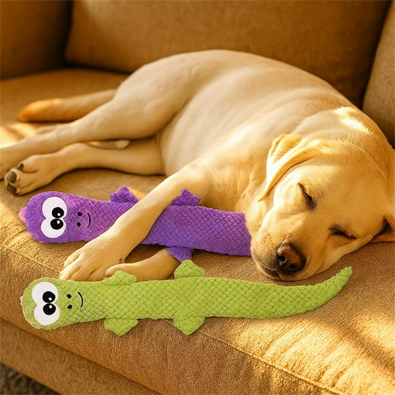 Lizard Squeaky Dog Toys for Small Medium Dogs,Durable Crinkle Pet Chew Toy for Teething Relief,Tough Interactive Flat Animal Boredom Play