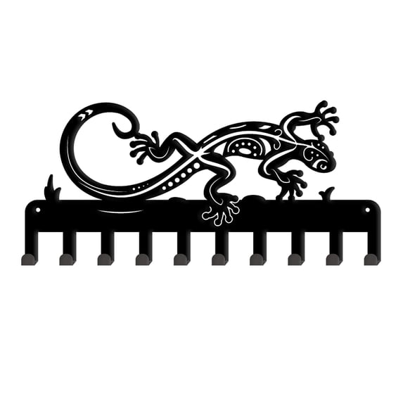 Lizard Wall Hooks Key Holder Decorative Hooks Rack Wall Hangers Wall Mounted Southwest Theme Decorative Hooks Hat and Coat Rack with 10 Hooks