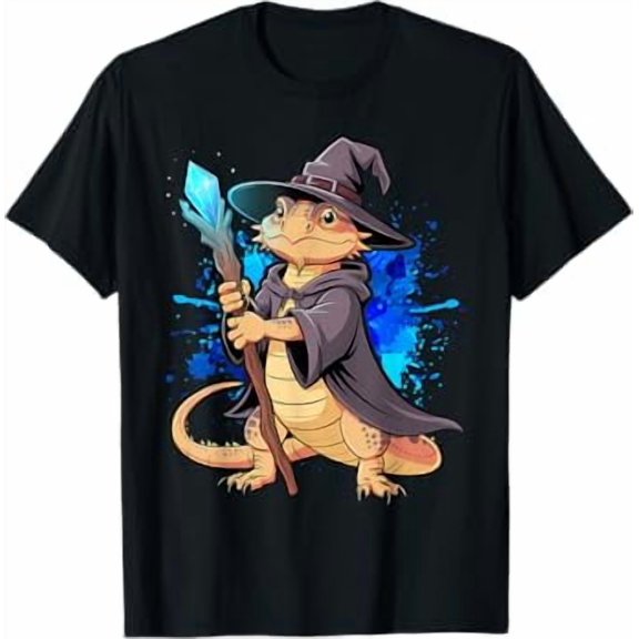 Lizard Wizard Magic Unisex T-Shirt, Funny Animal Pun for All Ages up to size 5XL