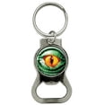 thumbnail image 1 of Lizard Yellow Eye Green Scales Bottle Cap Opener Keychain Ring, 1 of 1