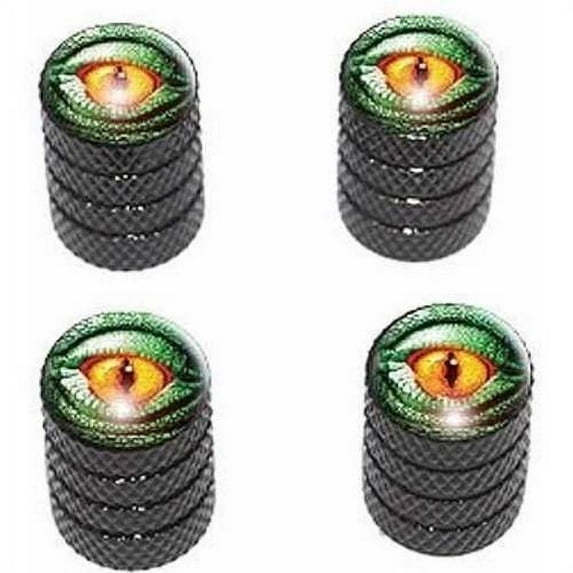 Lizard Yellow Eye Green Scales Tire Rim Wheel Aluminum Valve Stem Caps, Multiple Colors